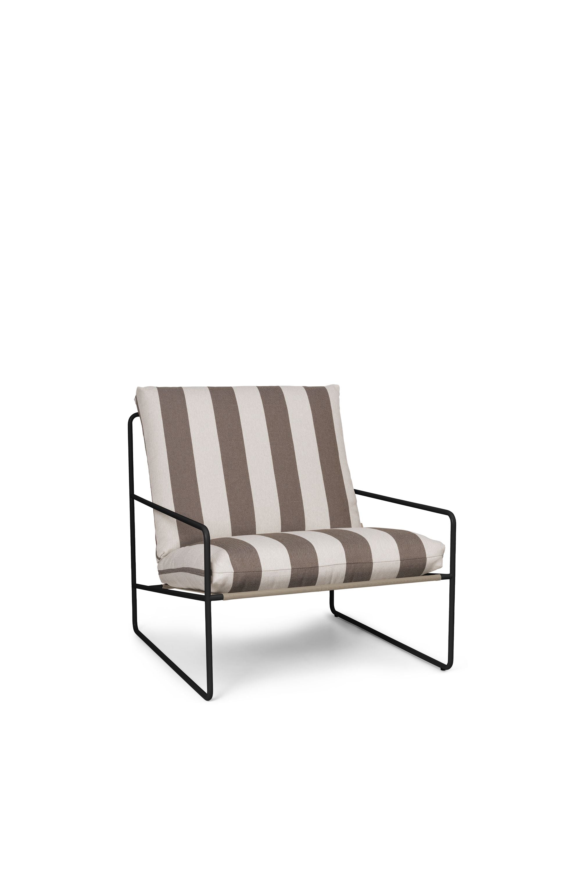 Ferm Living Desert 1 Seter Stripe, czarny/czekoladowy