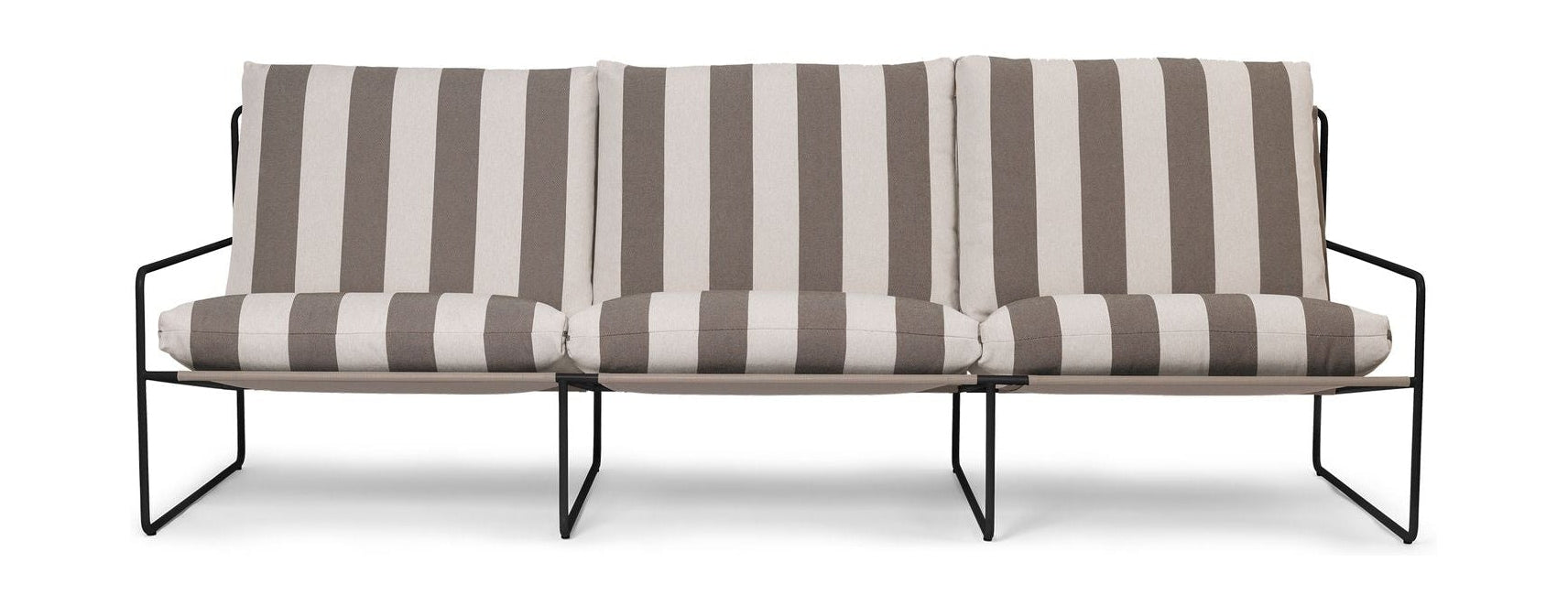 Ferm Living Desert 3 Seater Stripe, Black/Chocolate