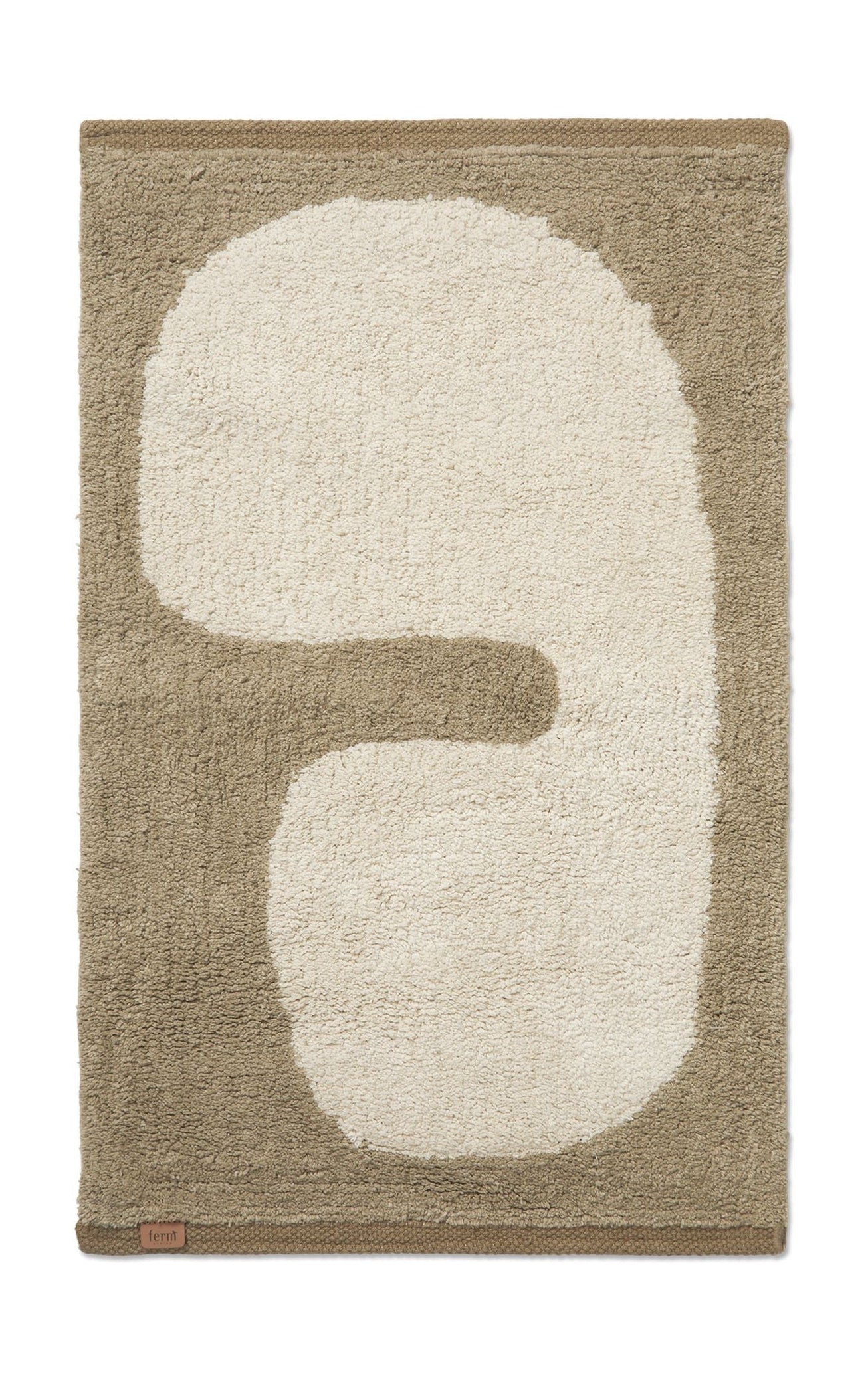 Ferm Living Lay Layble Mat, Dark Taupe/Off White