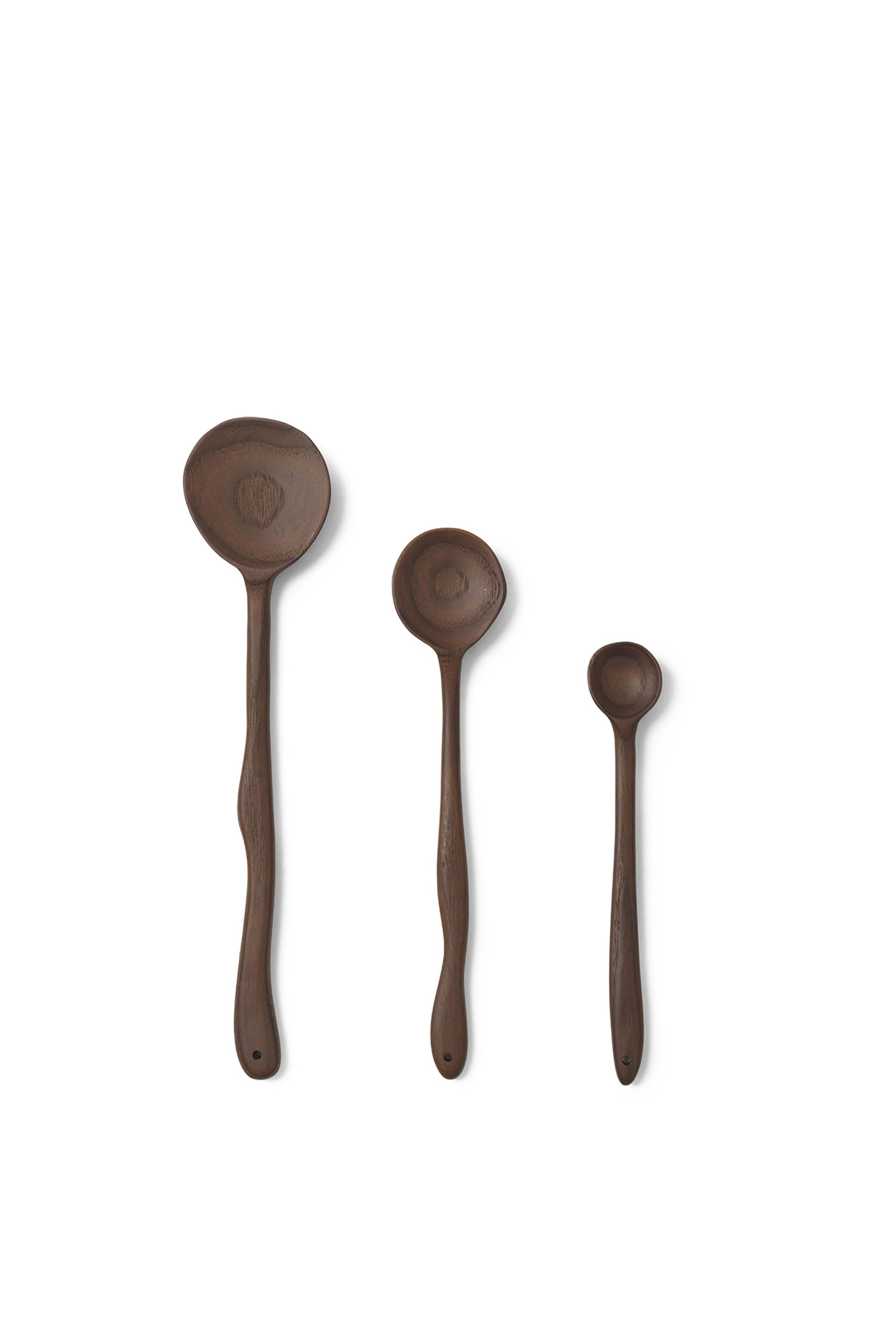 Ferm Living Meander Spoon, 20 Cm, Dark Brown