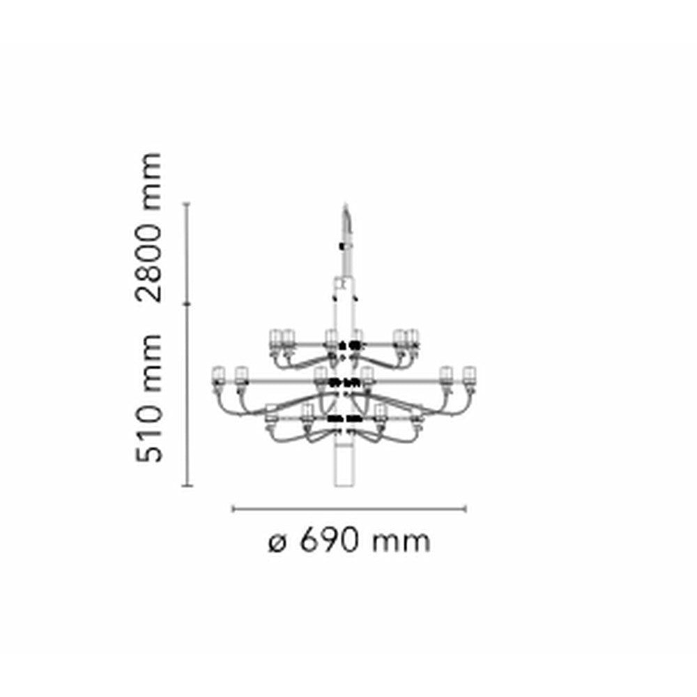 [product_category]-Flos 2097/18 Frosted Chandelier, Black Matt-Flos-8059607000366-A1351031-FLO-5