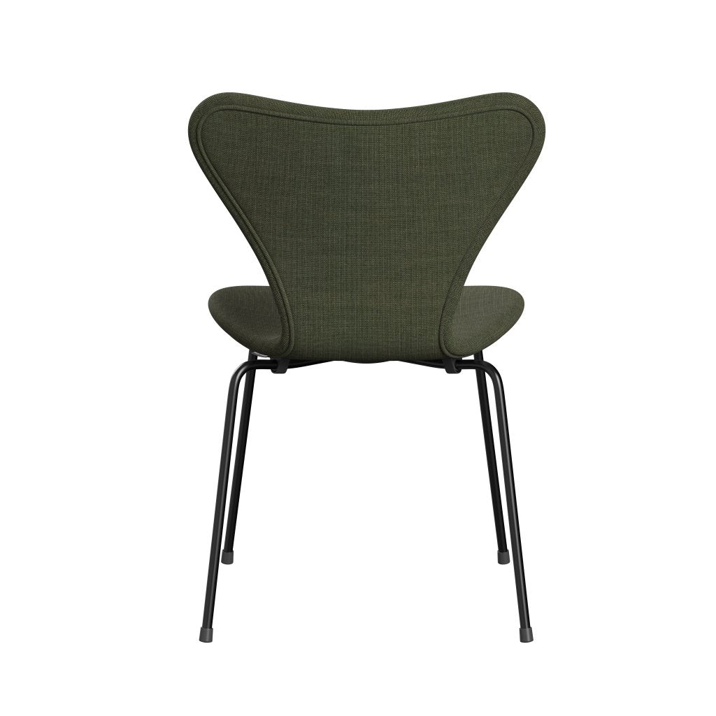 [product_category]-Fritz Hansen 3107 Chair Full Upholstery, Black/Canvas Moss Green-Fritz Hansen-3107FU-CA0926-DRBL-FRI-4