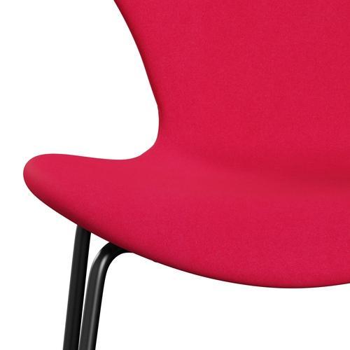 [product_category]-Fritz Hansen 3107 Chair Full Upholstery, Black/Divina Lipstick Pink-Fritz Hansen-3107FU-DIV626-DRBL-FRI-6