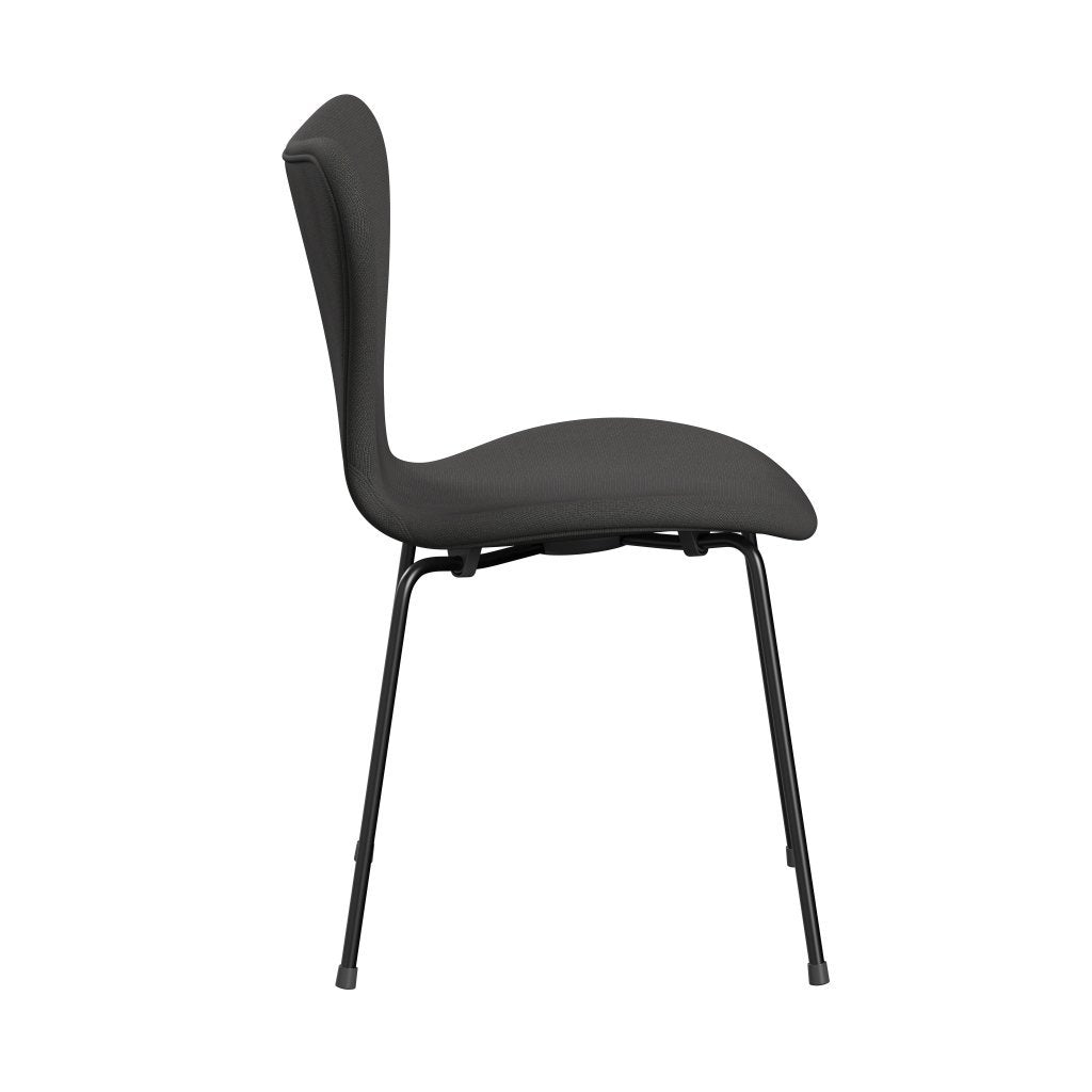 [product_category]-Fritz Hansen 3107 Chair Full Upholstery, Black/Fame Dark Grey-Fritz Hansen-3107FU-F61133-DRBL-FRI-3