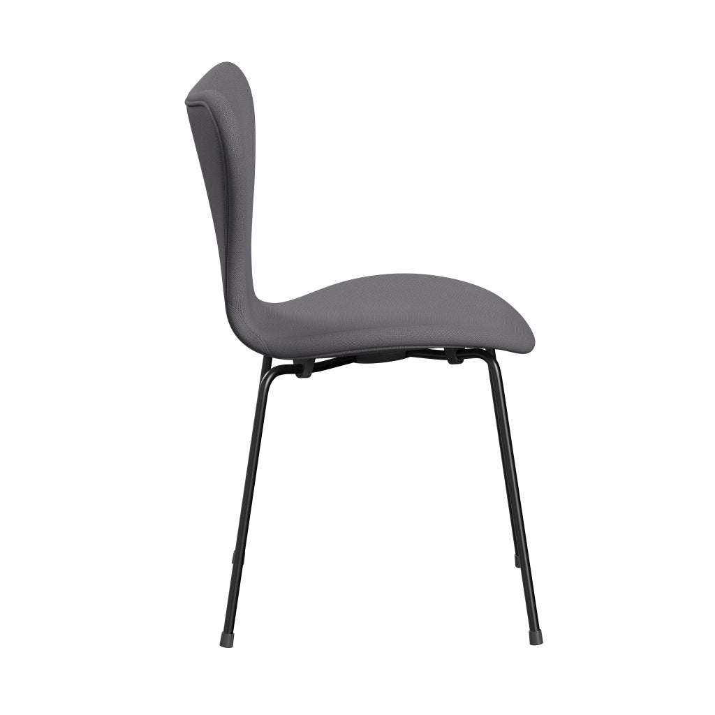 [product_category]-Fritz Hansen 3107 Chair Full Upholstery, Black/Fame Grey (F60078)-Fritz Hansen-3107FU-F60078-DRBL-FRI-3