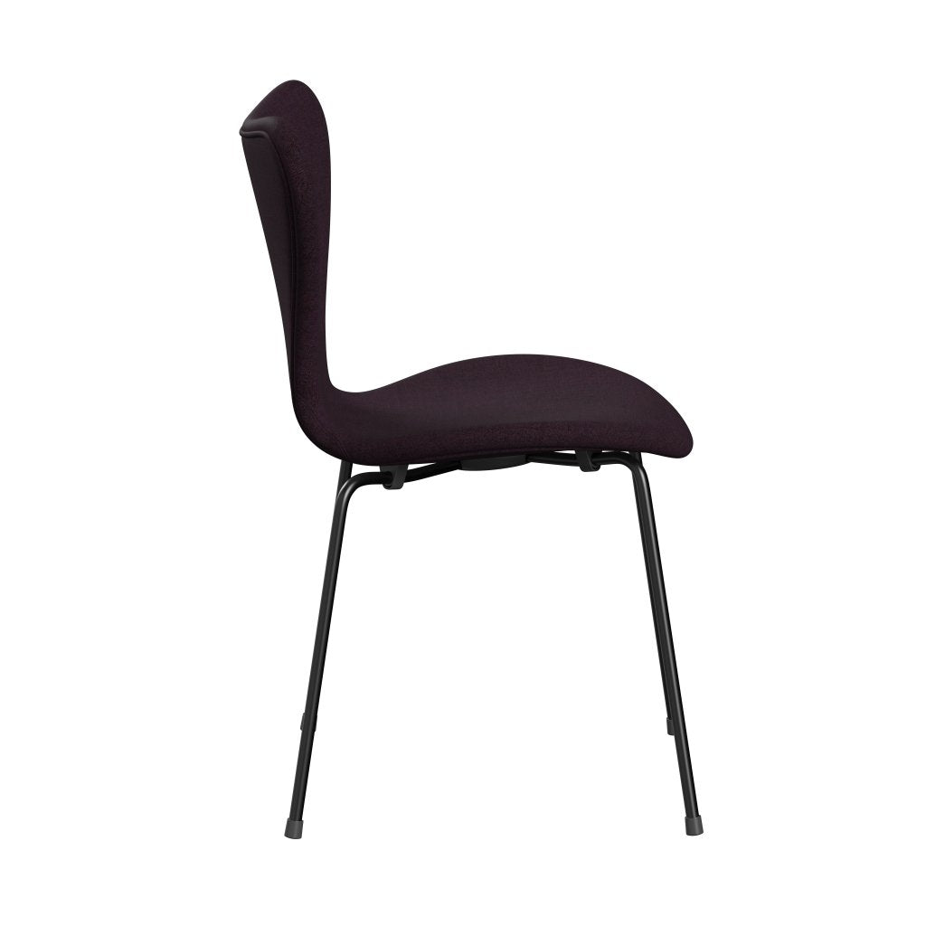 [product_category]-Fritz Hansen 3107 Chair Full Upholstery, Black/Remix Aubergine (Rem692)-Fritz Hansen-3107FU-REM692-DRBL-FRI-3