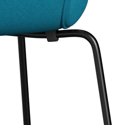 [product_category]-Fritz Hansen 3107 Chair Full Upholstery, Black/Tonus Turquoise-Fritz Hansen-3107FU-TON854-DRBL-FRI-7