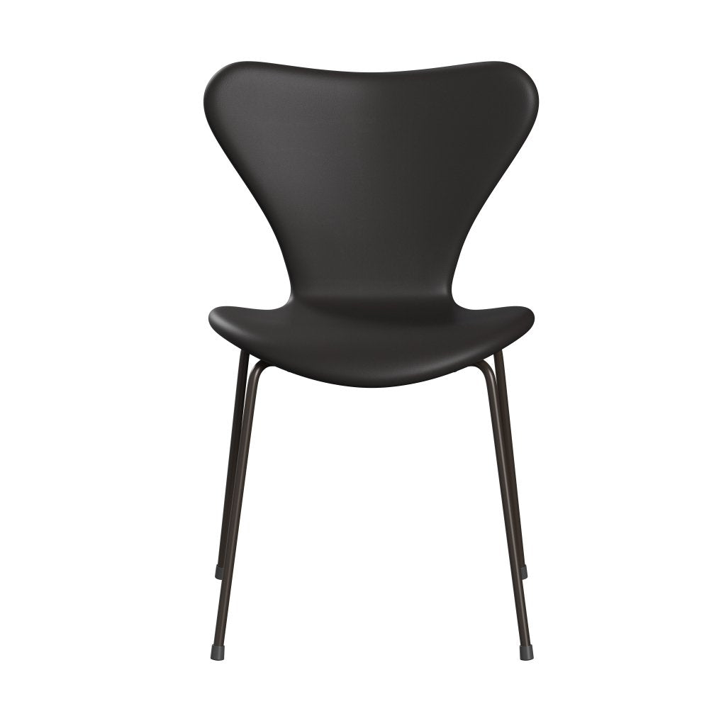 Fritz Hansen 3107 Chair Full Upholstery, Brown Bronze/Soft Black Brown