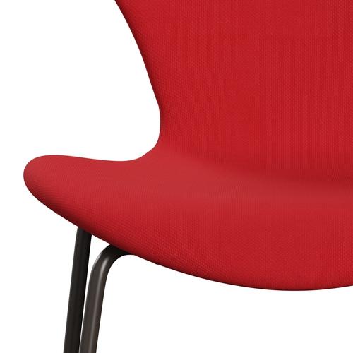 [product_category]-Fritz Hansen 3107 Chair Full Upholstery, Brown Bronze/Steelcut Neon Red-Fritz Hansen-3107FU-STI545-DBPC-FRI-5