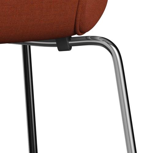 [product_category]-Fritz Hansen 3107 Chair Full Upholstery, Chrome/Canvas Brown Pink-Fritz Hansen-3107FU-CA0454-CST-FRI-7