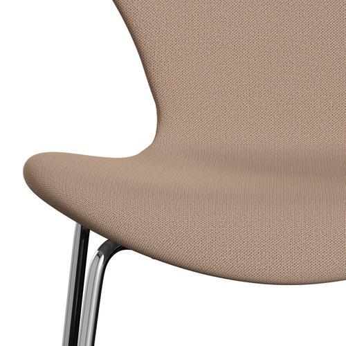 [product_category]-Fritz Hansen 3107 Chair Full Upholstery, Chrome/Capture Pink Sand-Fritz Hansen-3107FU-CP4803-CST-FRI-6