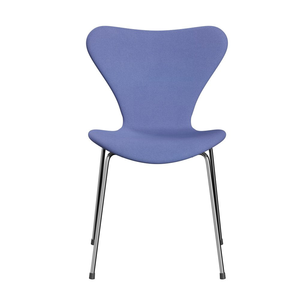 Fritz Hansen 3107 Krzesło pełna tapicerka, Chrome/Divina Pastel Blue