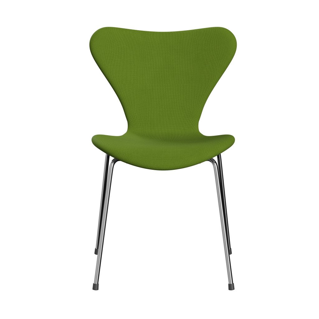 Fritz Hansen 3107 Krzesło pełne tapicerka, Chrome/Fame Green