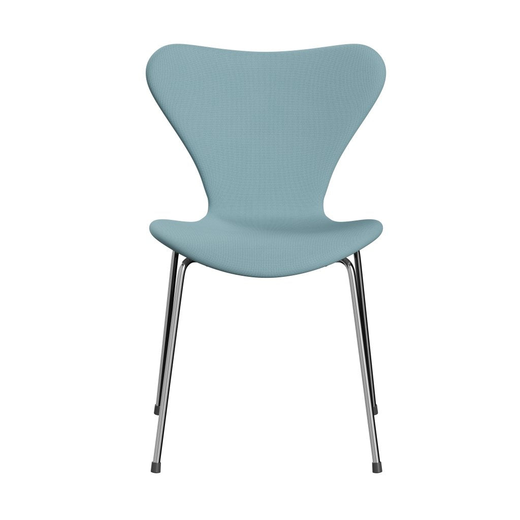 Fritz Hansen 3107 Chair Full Upholstery, Chrome/Fame Turquoise Light