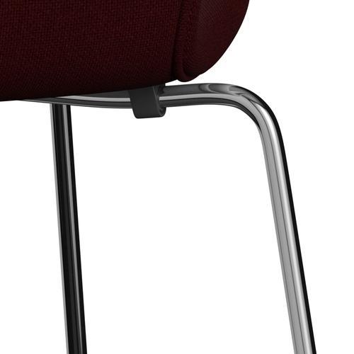 [product_category]-Fritz Hansen 3107 Chair Full Upholstery, Chrome/Hallingdal Wine Red-Fritz Hansen-3107FU-HAL694-CST-FRI-7