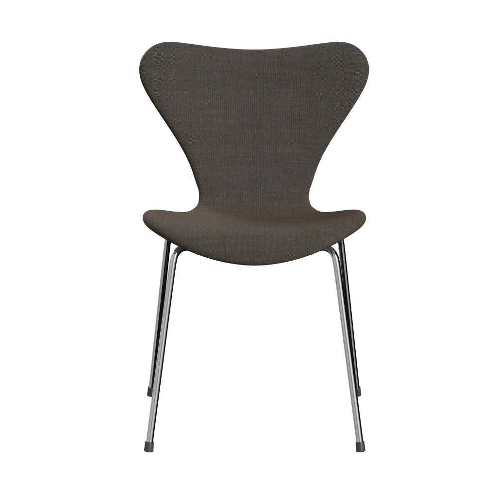 Fritz Hansen 3107 Chair Full Upholstery, Chrome/Remix Rust Blue