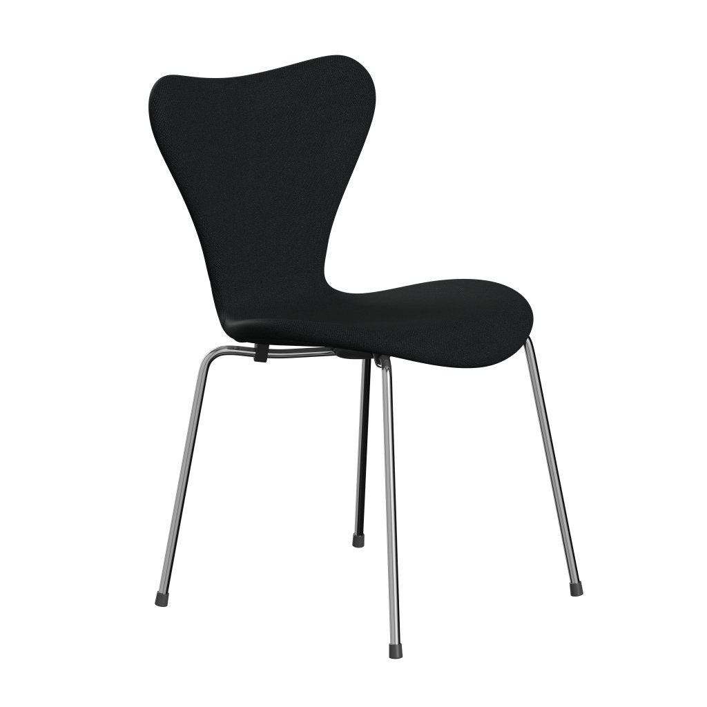 [product_category]-Fritz Hansen 3107 Chair Full Upholstery, Chrome/Sunniva 2 Black (Sv193)-Fritz Hansen-3107FU-SV193-CST-FRI-2