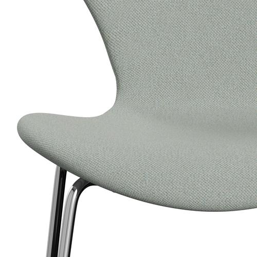 [product_category]-Fritz Hansen 3107 Chair Full Upholstery, Chrome/Sunniva 2 Mint Green-Fritz Hansen-3107FU-SV132-CST-FRI-6