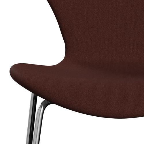 [product_category]-Fritz Hansen 3107 Chair Full Upholstery, Chrome/Tonus Warm Brown (Ton374)-Fritz Hansen-3107FU-TON374-CST-FRI-6