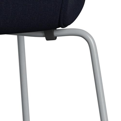 [product_category]-Fritz Hansen 3107 Chair Full Upholstery, Silver Grey/Canvas Dark Blue-Fritz Hansen-3107FU-CA0794-SIGREY-FRI-7