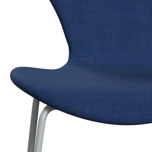 [product_category]-Fritz Hansen 3107 Chair Full Upholstery, Silver Grey/Canvas Light Blue (Ca0746)-Fritz Hansen-3107FU-CA0746-SIGREY-FRI-6