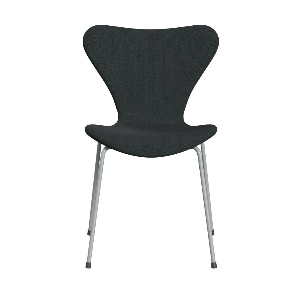 Fritz Hansen 3107 Chair Full Upholstery, Silver Grey/Capture Dark Deep Green