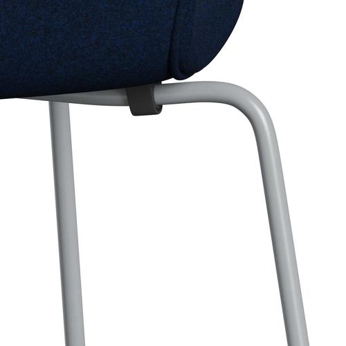 [product_category]-Fritz Hansen 3107 Chair Full Upholstery, Silver Grey/Divina Melange Navy Dark-Fritz Hansen-3107FU-DIM777-SIGREY-FRI-7