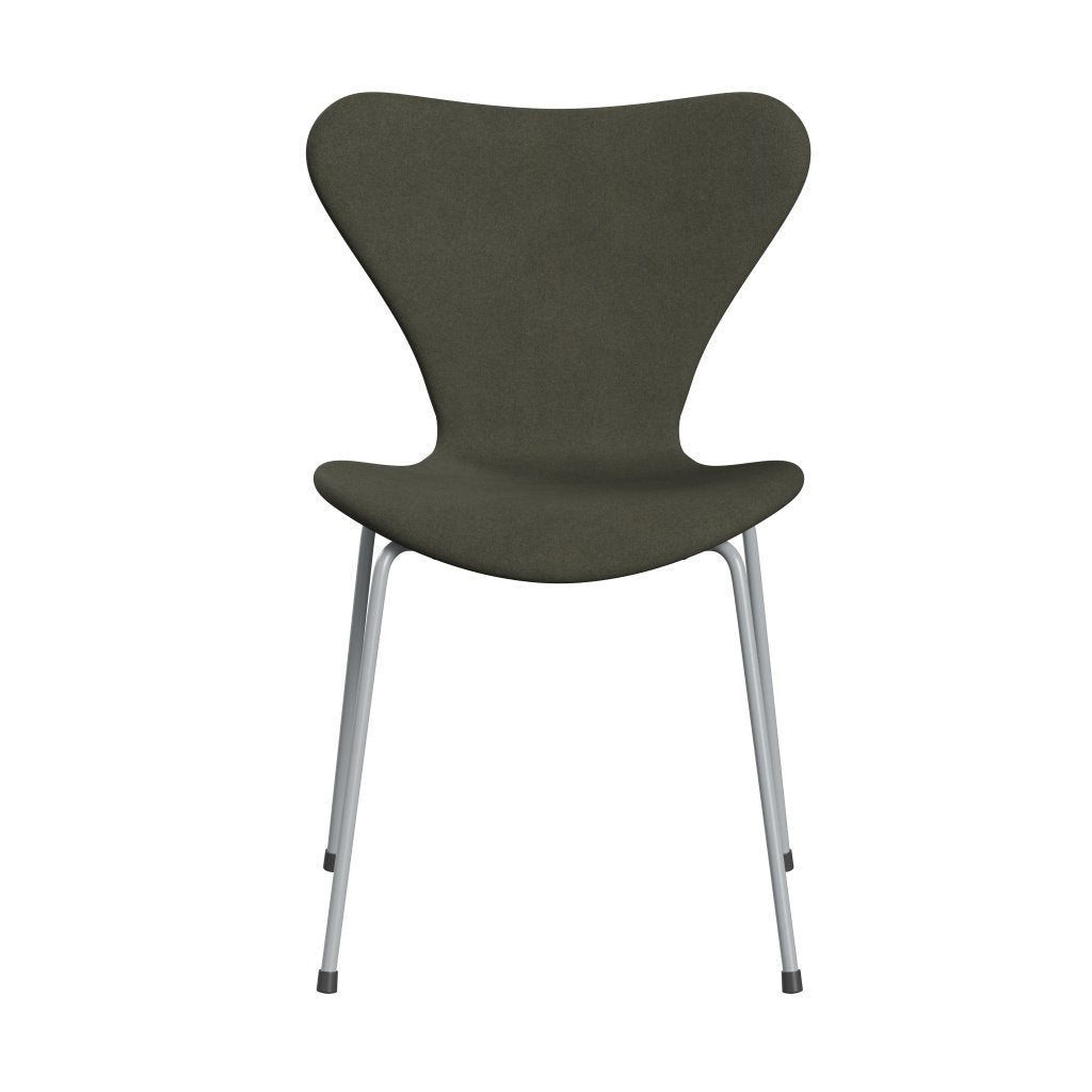 Fritz Hansen 3107 Full Tapicerka, Srebrna Grey/Divina Military Green