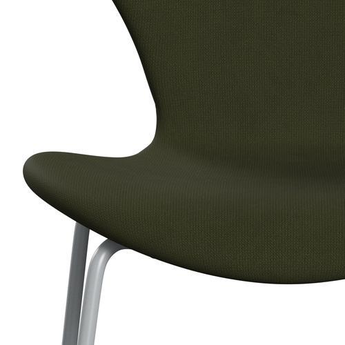 [product_category]-Fritz Hansen 3107 Chair Full Upholstery, Silver Grey/Fame Dark Brown Green-Fritz Hansen-3107FU-F68148-SIGREY-FRI-6