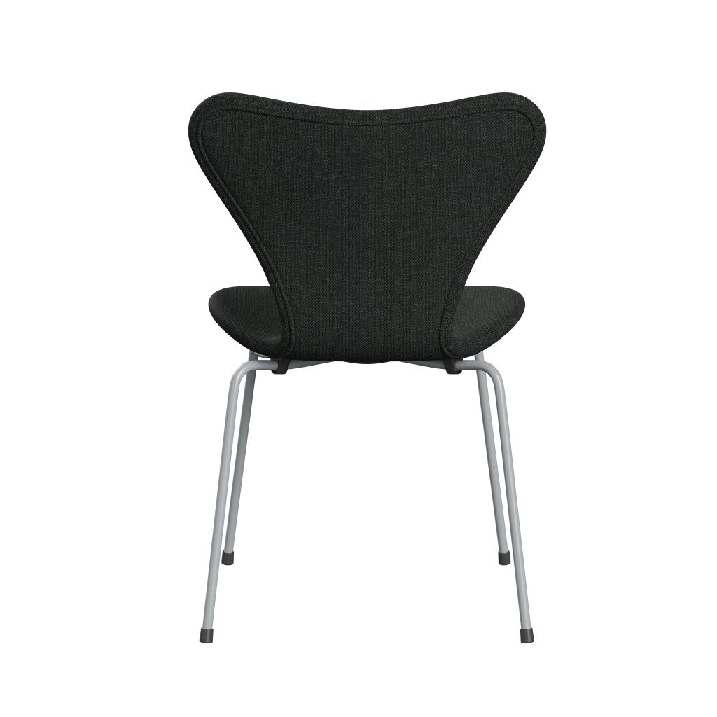 [product_category]-Fritz Hansen 3107 Chair Full Upholstery, Silver Grey/Re Wool Black/Natural-Fritz Hansen-3107FU-REW198-SIGREY-FRI-4