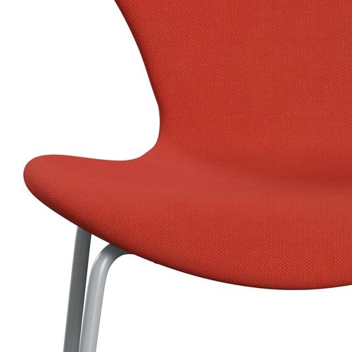 [product_category]-Fritz Hansen 3107 Chair Full Upholstery, Silver Grey/Steelcut Light Red-Fritz Hansen-3107FU-STI550-SIGREY-FRI-6