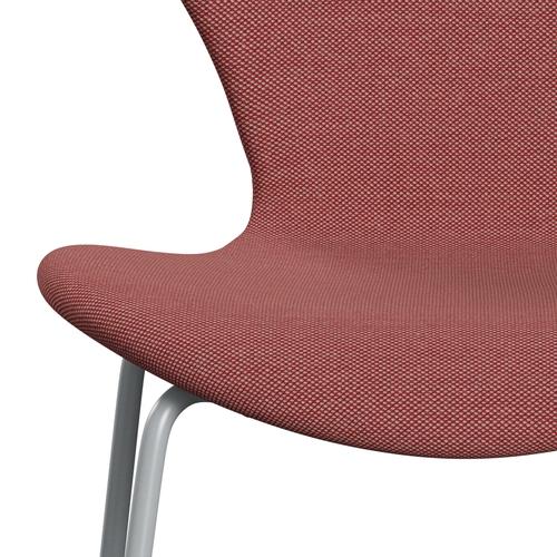 [product_category]-Fritz Hansen 3107 Chair Full Upholstery, Silver Grey/Steelcut Trio Pink/Red/Black-Fritz Hansen-3107FU-STR636-SIGREY-FRI-6