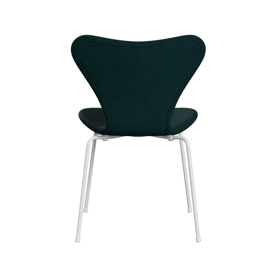 [product_category]-Fritz Hansen 3107 Chair Full Upholstery, White/Canvas Dark Blue/Green-Fritz Hansen-3107FU-CA0984-DRWH-FRI-4