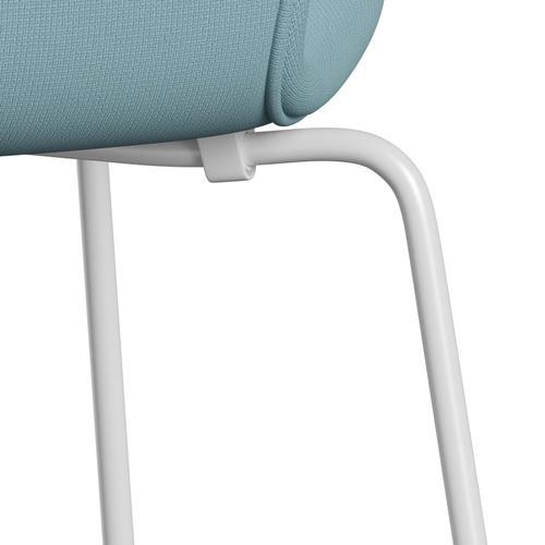 [product_category]-Fritz Hansen 3107 Chair Full Upholstery, White/Fame Turquoise Light-Fritz Hansen-3107FU-F67068-DRWH-FRI-7