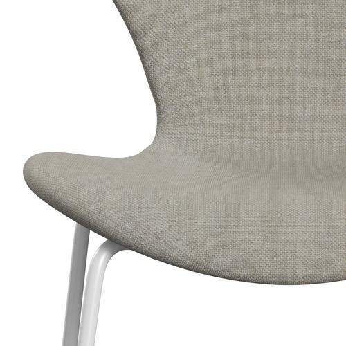 [product_category]-Fritz Hansen 3107 Chair Full Upholstery, White/Sunniva 2 Beige-Fritz Hansen-3107FU-SV717-DRWH-FRI-6