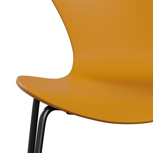 [product_category]-Fritz Hansen 3107 Chair Unupholstered, Black/Lacquered Burnt Yellow-Fritz Hansen-3107-LA470-DRBL-FRI-6