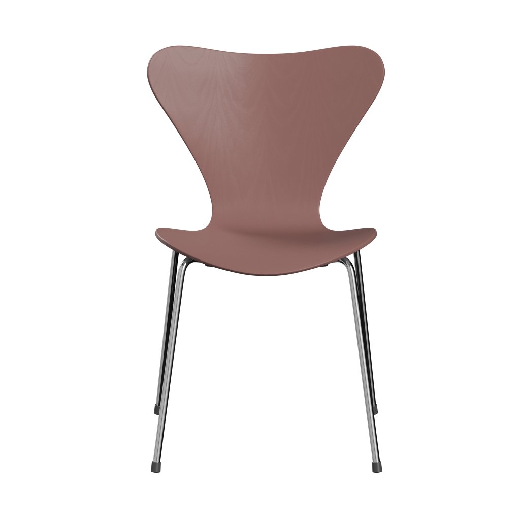 [product_category]-Fritz Hansen 3107 Chair Unupholstered, Chrome/Dyed Ash Wild Rose-Fritz Hansen-3107-CA635-CST-FRI-1