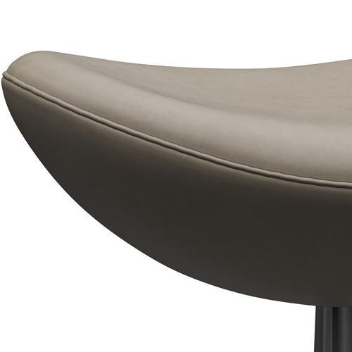 [product_category]-Fritz Hansen Das Ei Footstool Leather, Black/Essential Light Grey-Fritz Hansen-3127-STLIGR-BLLA-FRI-4