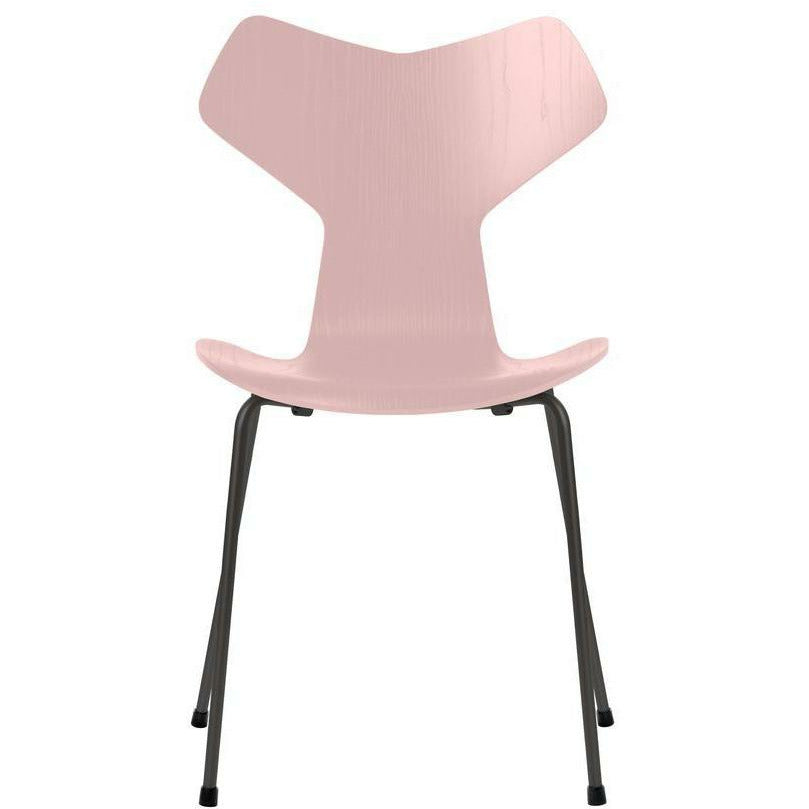 Fritz Hansen Grand Prix Chair Colored Ash Pale Rose Bowl, Warm Graphite Base