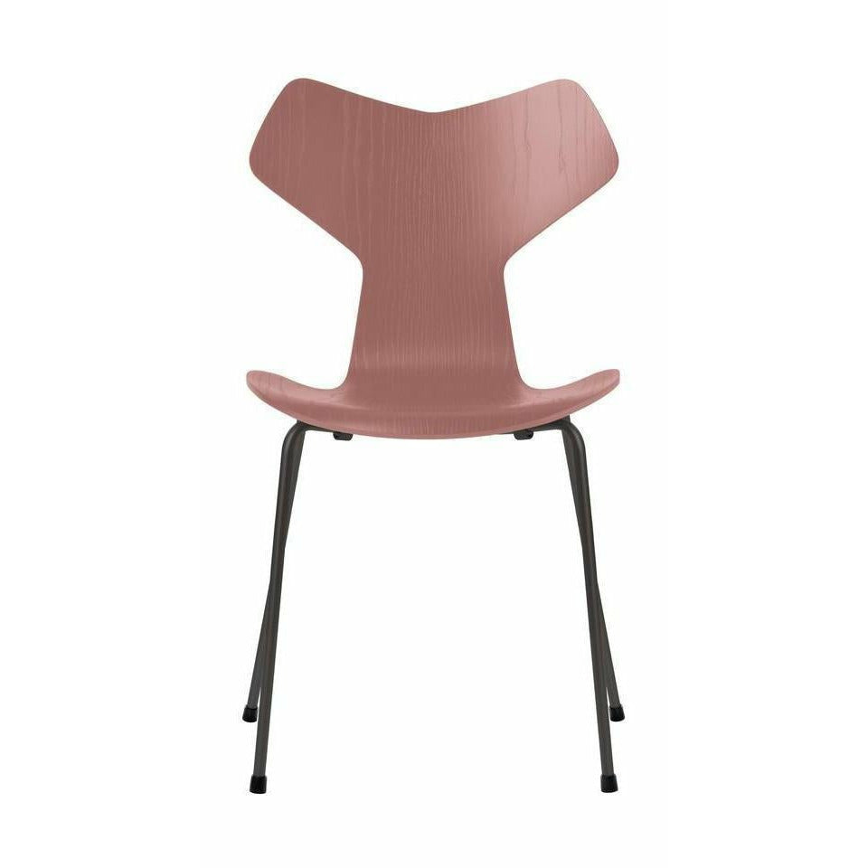 Fritz Hansen Grand Prix Chair Dyed Ash Wild Rose Bowl, Warm Graphite Base