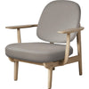  Jh97 Fred Lounge Chair Lacquered Oak Light Beige