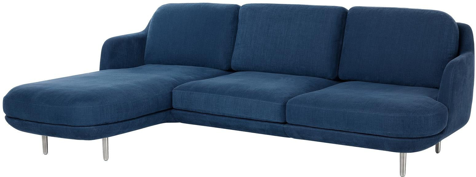 Fritz Hansen Lune Sofa M. Chaiselong pozostawił 3 osoby, Linara Indigo