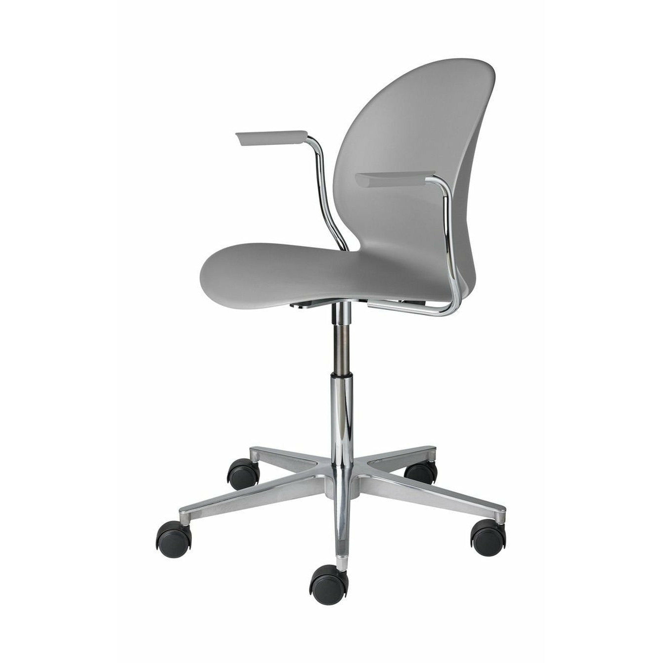 [product_category]-Fritz Hansen N02 Recycle Swivel Armchair, Grey/Polished Aluminium-Fritz Hansen-N02-31-Grey-Polished-Aluminium-FRI-1