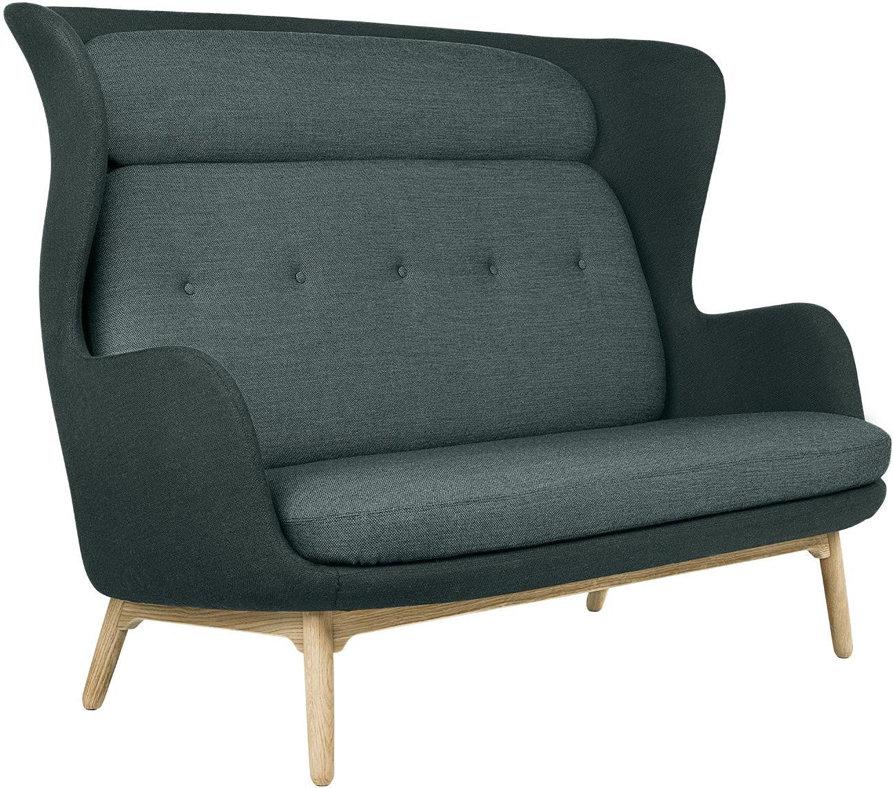 Fritz Hansen ro sofa drewniane nogi, Fiord Green