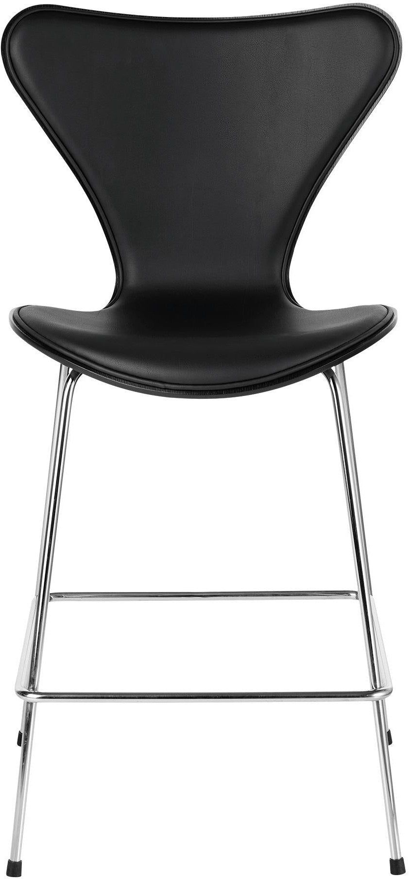 Fritz Hansen Serie 7 Bor krzesło przednie tapicerka skóra 64 cm, czarny