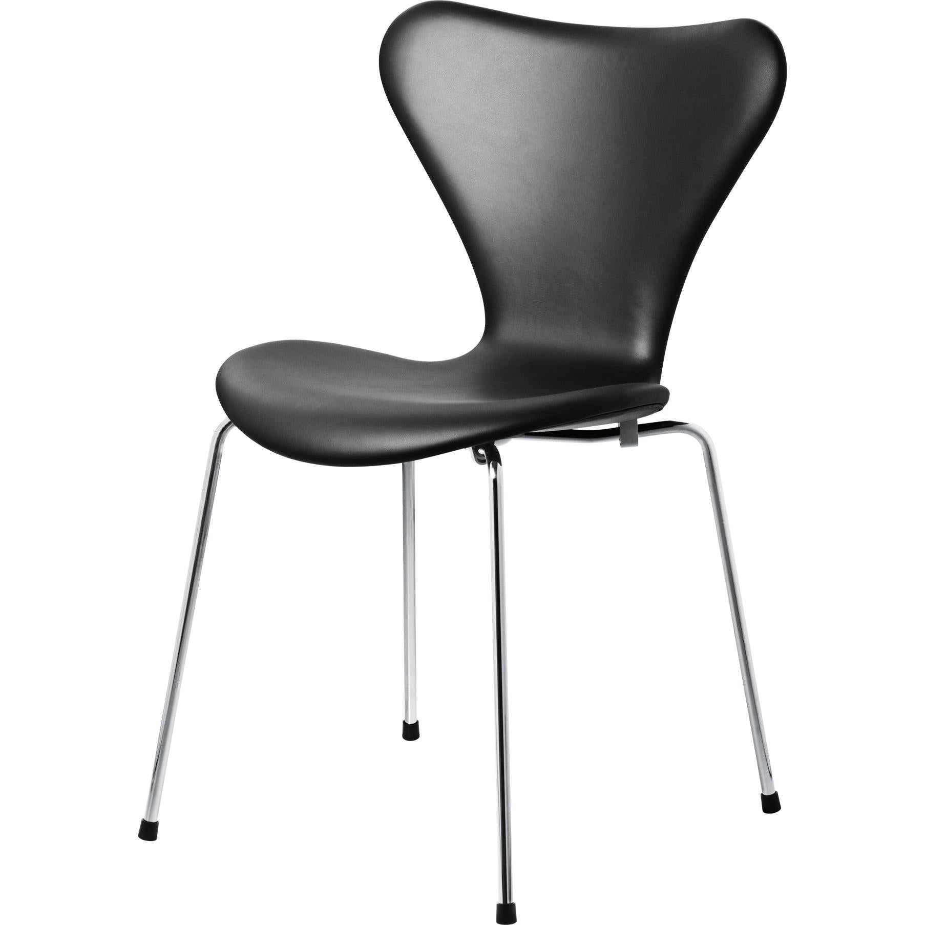 Fritz Hansen Series 7 Chair Full Upholstery Leather Essential, Black