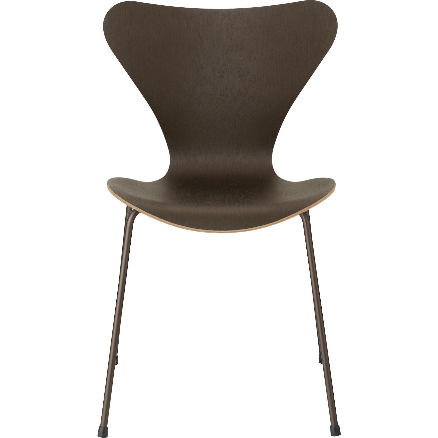 Fritz Hansen Series 7 Frican Fringer Dark Bignained Oak Shell, Brown Bronze Base