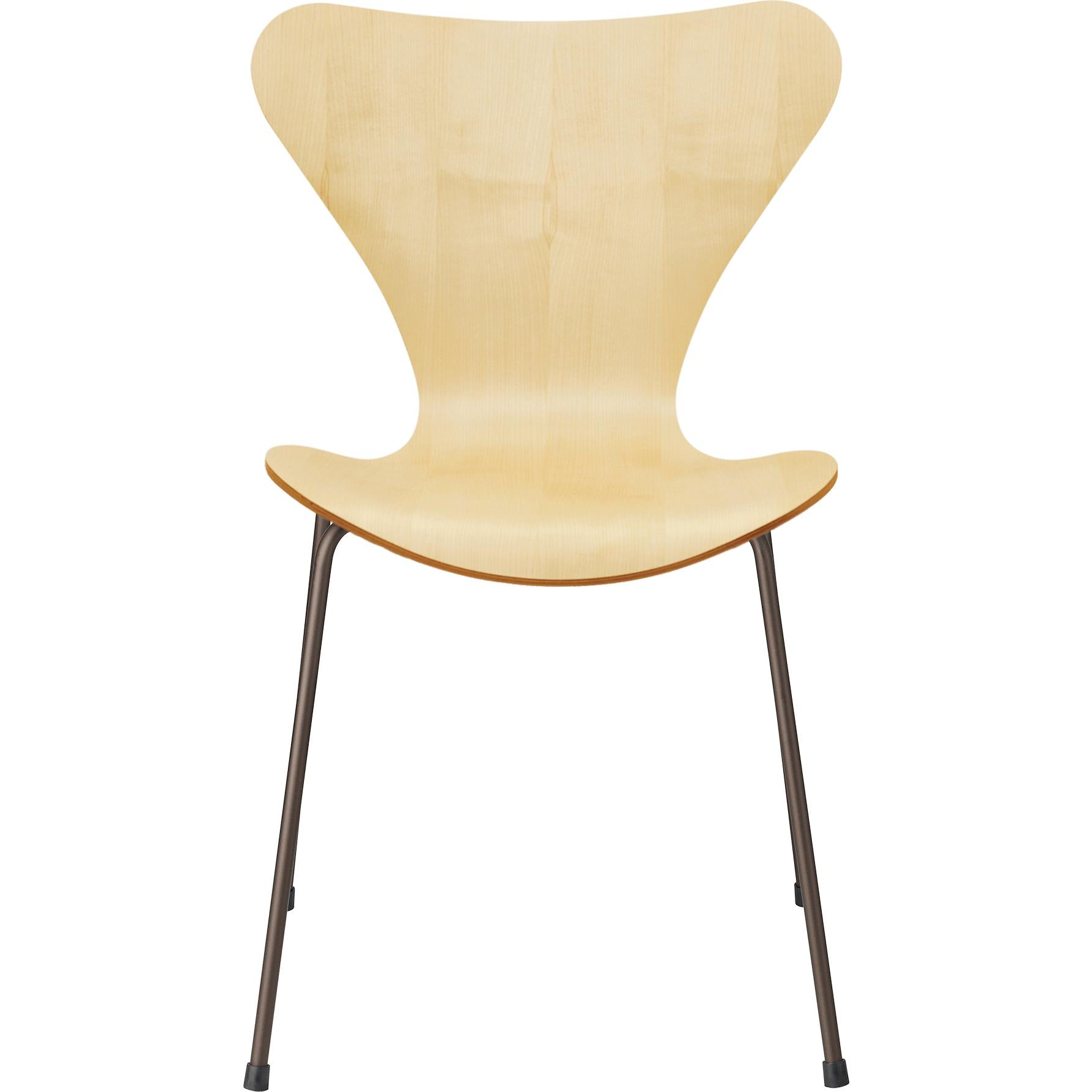 Fritz Hansen Series 7 Krzesło Maple Maple, brązowa brązowa podstawa