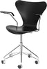 Fritz Hansen Series 7 Obrotowy fotelik z przodu tapicerka, podstawowy balck