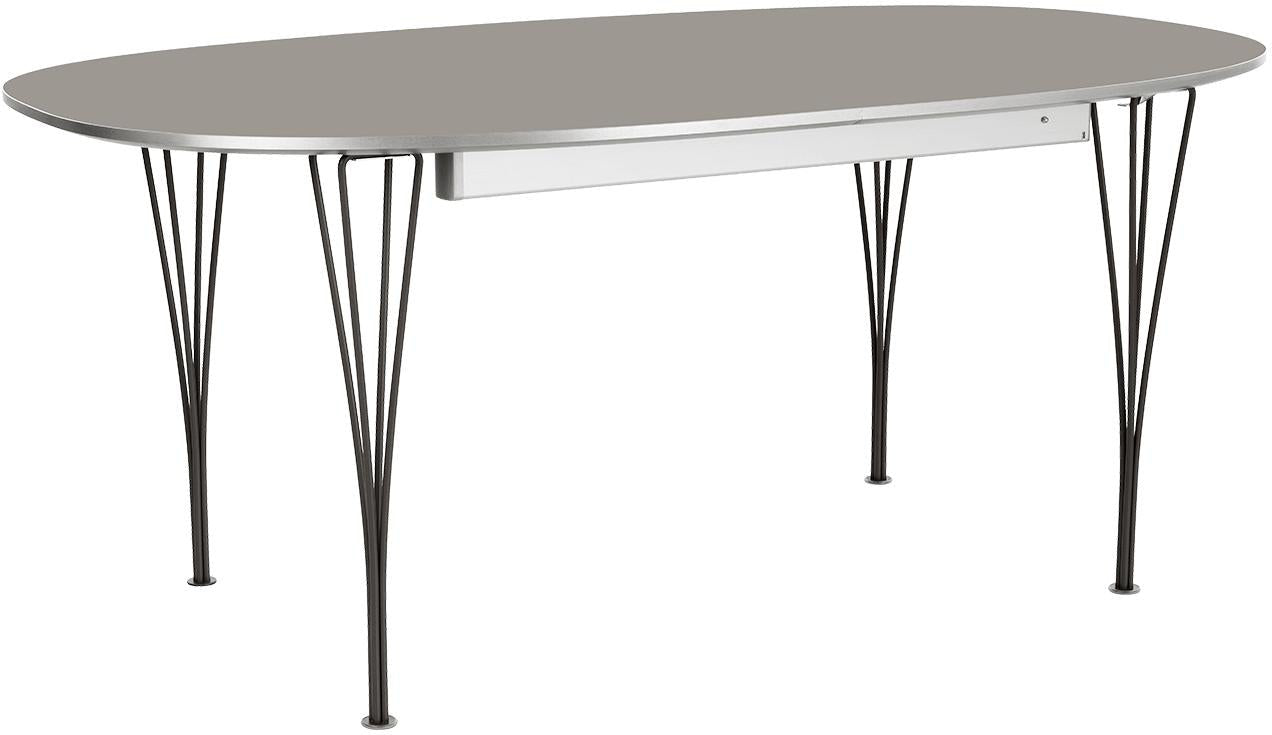 Fritz Hansen Super Ellipse Extendable Table Lacquered 100 X170/270 Cm, Grey Laminate